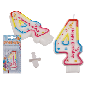 OOTB Geburtstags-Zahlenkerze 4 ca. 7 x 1 cm