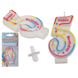 OOTB Geburtstags-Zahlenkerze 5 ca. 7 x 1 cm