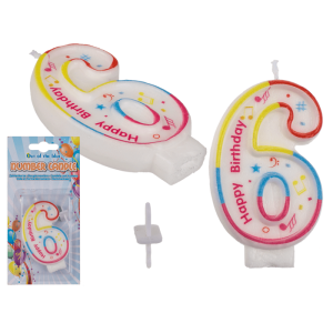 OOTB Geburtstags-Zahlenkerze 6 ca. 7 x 1 cm