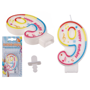 OOTB Geburtstags-Zahlenkerze 9 ca. 7 x 1 cm