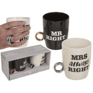 OOTB New Bone China-Becher Mr Right & Mrs Always Right