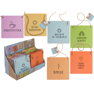 OOTB Papp-Wandschild Pastell ca. 18 x 18 cm