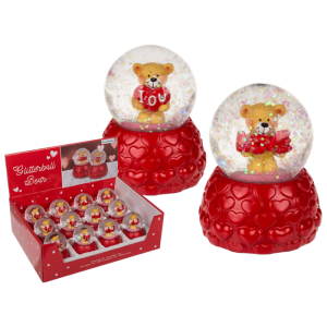 OOTB Glitterkugel Bär auf Sockel