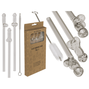 OOTB Glas-Trinkhalm mit Reinigungsbürste Willy