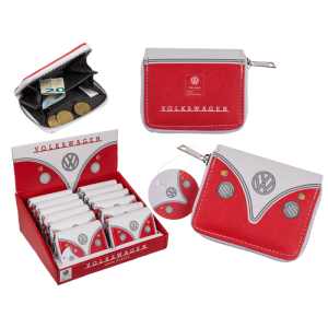OOTB Geldbörse mit Reisverschluss VW T1 Bus Rot