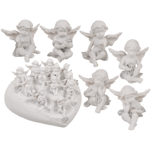 OOTB Sitzender Engel mit Kristallherz ca. 5 cm