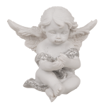 OOTB Sitzender Engel mit Kristallherz ca. 5 cm