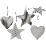 OOTB Cremefarbener Stoff-Stern & Herz zum Hängen
