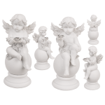 OOTB Sitzender Engel mit Kristallherz auf Kugel