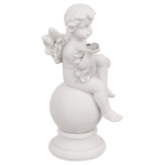 OOTB Sitzender Engel mit Kristallherz auf Kugel