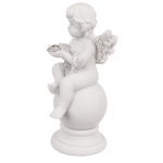 OOTB Sitzender Engel mit Kristallherz auf Kugel