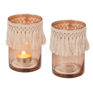 OOTB Glas-Teelichthalter Boho Style