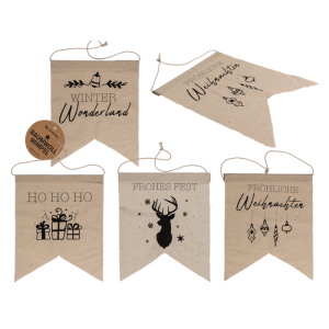 OOTB Naturfarbener Wimpel Weihnachten