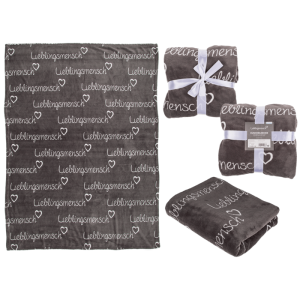 OOTB Graue Kuscheldecke Lieblingsmensch
