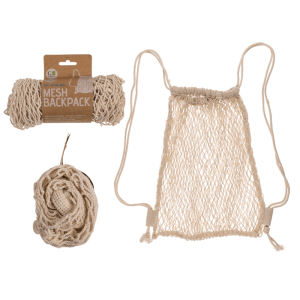OOTB Naturfarbener Netz-Rucksack ca. 34 x 42 cm
