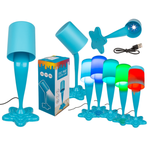 OOTB Tischleuchte Farbtopf neon-blau ca. 30 cm