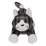 OOTB Schwarz/grau/weiß karierter Türstopper Katze