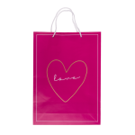 OOTB Weiß/pinke Papier-Geschenktüte Love