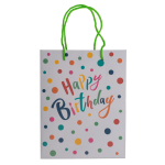 OOTB Hellgraue Papier-Geschenktüte Happy Birthday