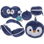Kinder Plüsch-Reisekissen mit Augenmaske, Pinguin,...
