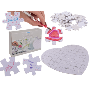 OOTB Weißes Herz-Puzzle 80 beschriftbare Teile