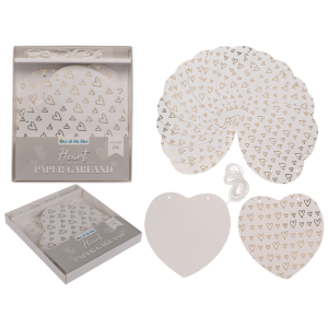 OOTB Papiergirlande Herz ca. 12 cm L: 2 m