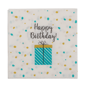 OOTB Papier Servietten Geschenk mit Happy