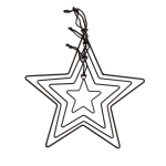 OOTB Schwarze Metall-Sterne zum Hängen 4er Set