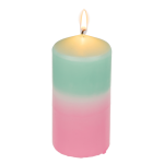 OOTB Stumpenkerze mit Farbverlauf rosa/mint