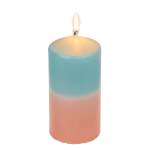 OOTB Stumpenkerze mit Farbverlauf apricot/türkis
