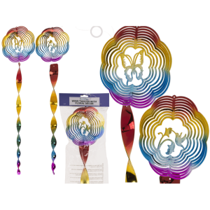 OOTB Windspirale mit Blumendekor ca. 15 x 65 cm