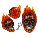 OOTB Spardose mit Schloss Totenkopf mit Feuer