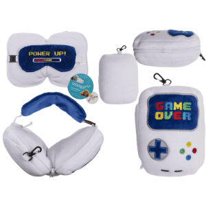 OOTB Kinder Plüsch-Reisekissen mit Augenmaske