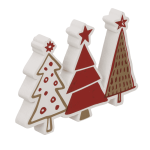 OOTB Weiß/rote Holz-Tannenreihe ca. 15 x 2 x 10 cm