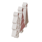 OOTB Weiß/rote Holz-Tannenreihe ca. 15 x 2 x 10 cm