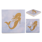 OOTB Papier-Servietten Mermaid ca. 33 x 33 cm