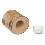 OOTB Deko-Baumstamm mit Glasteelicht-Einsatz