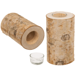 OOTB Deko-Baumstamm mit Glasteelicht-Einsatz