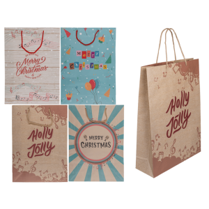 OOTB Papier-Geschenktüte Retro Christmas