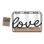 OOTB Metall-Pflanzenhalter auf Holzplatte Love