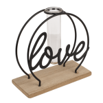 OOTB Metall-Pflanzenhalter auf Holzplatte Love