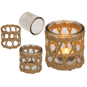 OOTB Seegras/Glas-Teelichthalter