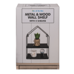 OOTB Metall-/Holz-Wandregal mit 2 Böden