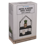 OOTB Metall-/Holz-Wandregal mit 2 Böden