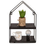 OOTB Metall-/Holz-Wandregal mit 2 Böden