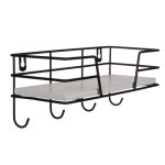 OOTB Metall-/Holz-Wandregal mit 4 Haken