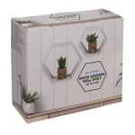 OOTB Weißes Wandregal 6-eckig 2er Set