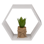 OOTB Weißes Wandregal 6-eckig 2er Set