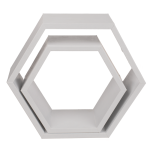 OOTB Weißes Wandregal 6-eckig 2er Set