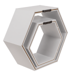 OOTB Weißes Wandregal 6-eckig 2er Set